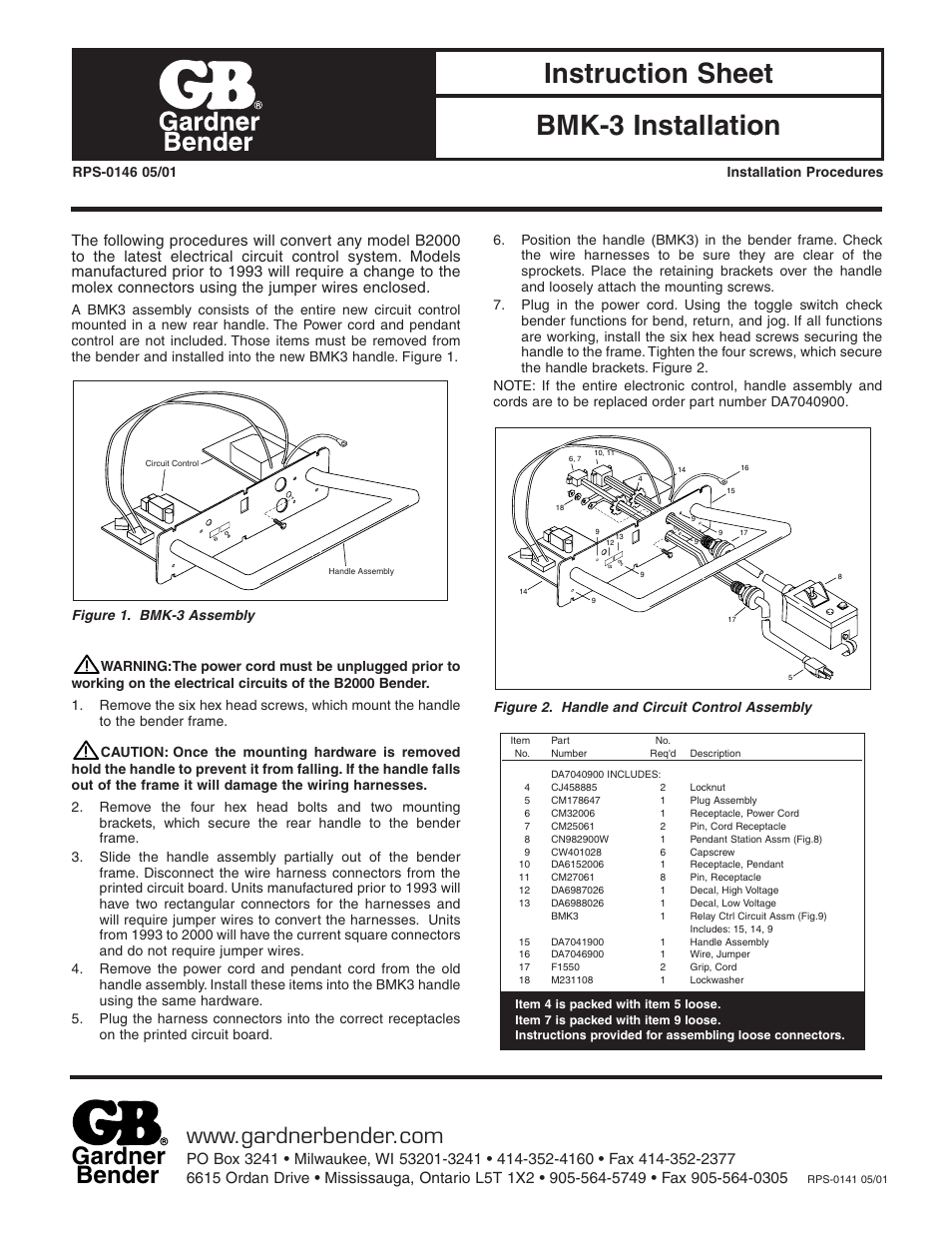 Gardner Bender BMK-3 User Manual | 1 page