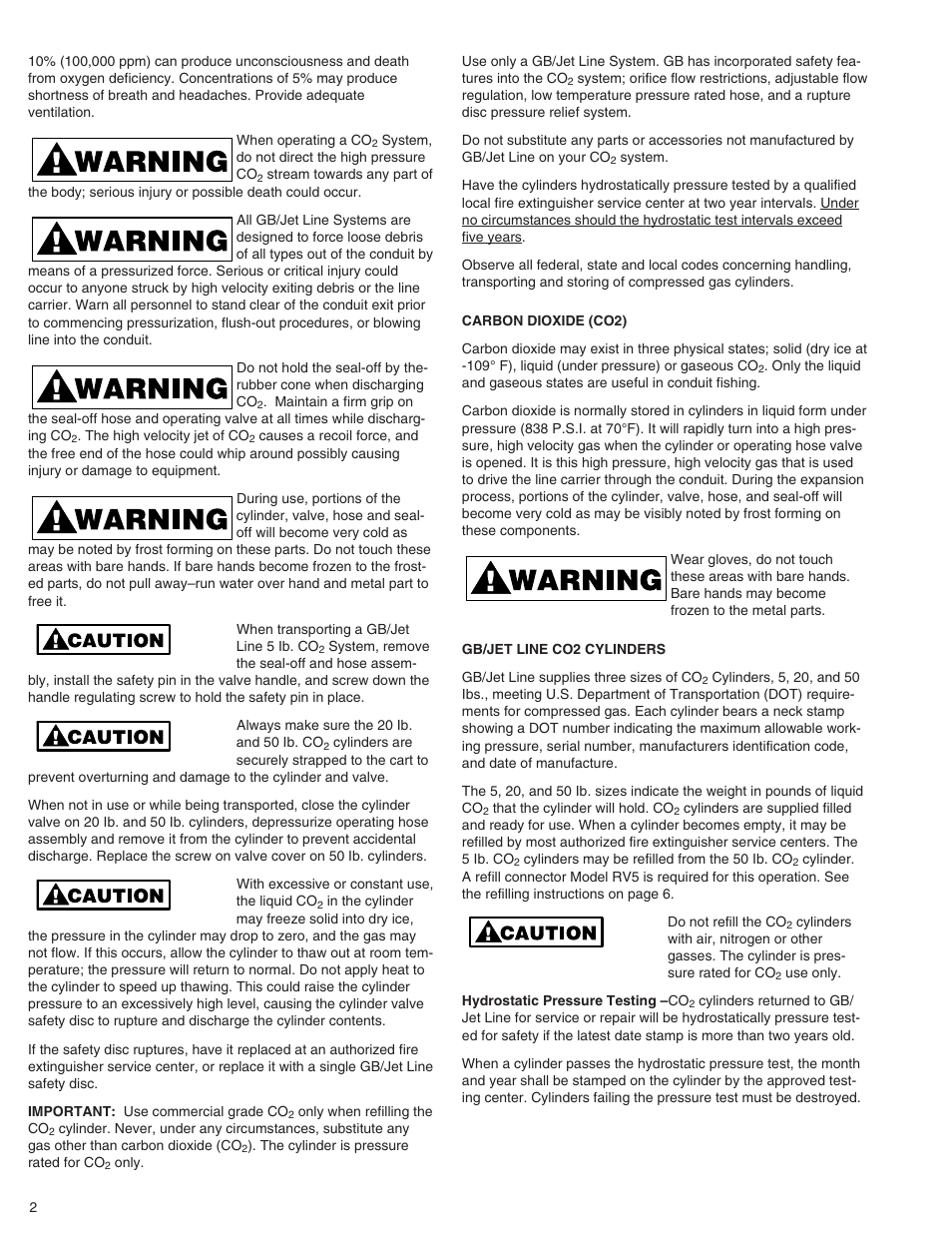 Gardner Bender CO2 CONDUIT FISHING SYSTEMS User Manual | Page 2 / 8