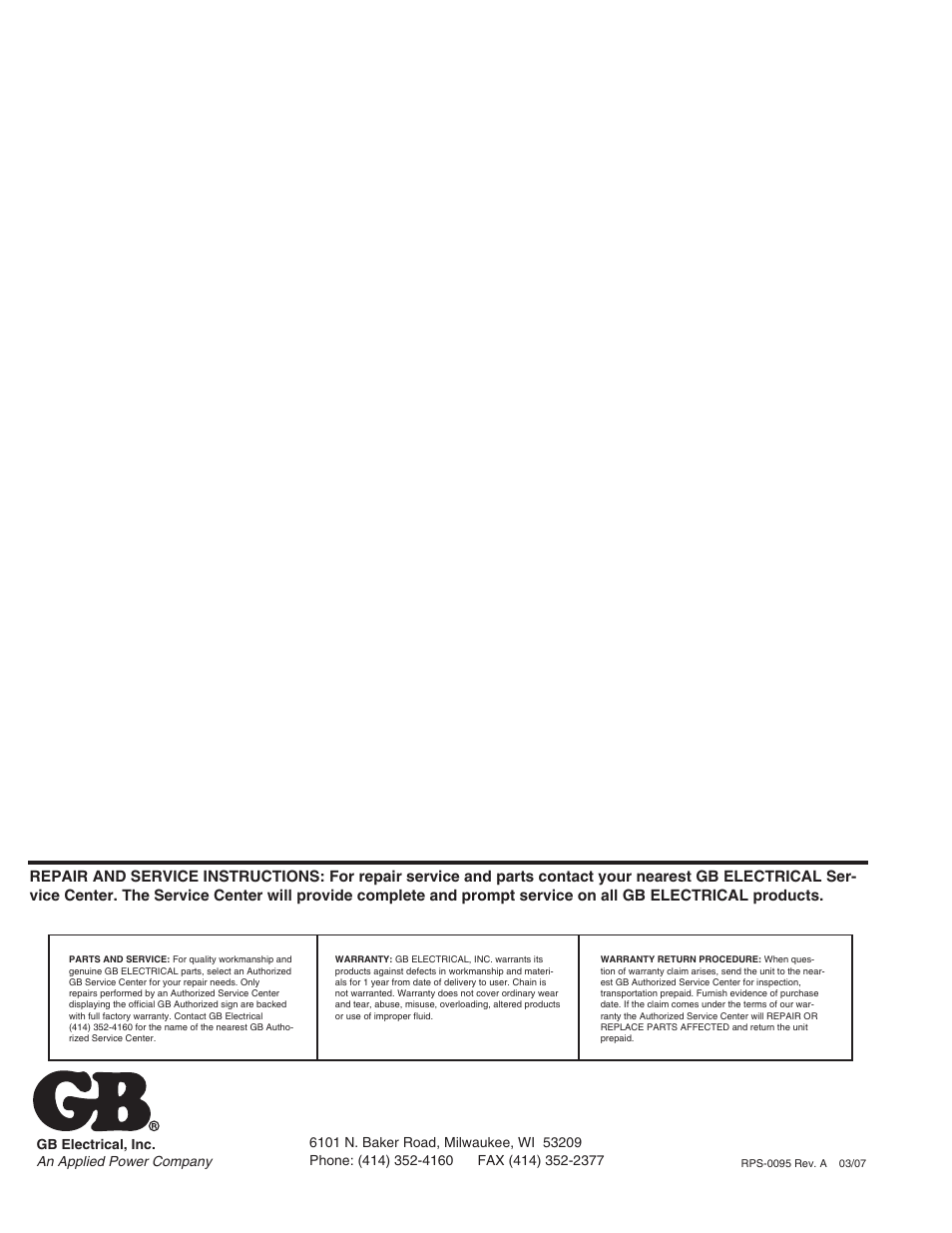 Gardner Bender CO2 CONDUIT FISHING SYSTEMS User Manual | Page 8 / 8