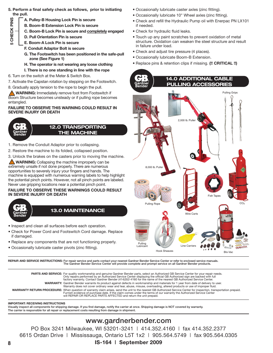 Gardner Bender CP10K Cable Puller User Manual | Page 8 / 8