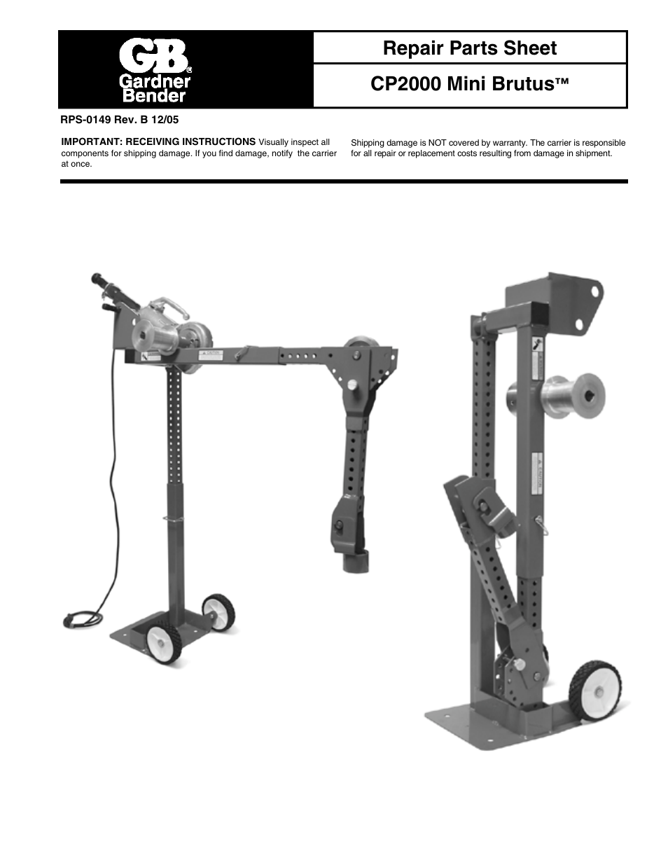 Gardner Bender CP2000 Mini Brutus User Manual | 4 pages