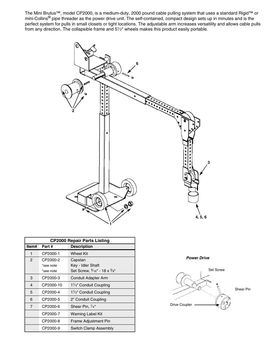 Gardner Bender CP2000 Mini Brutus User Manual | Page 2 / 4