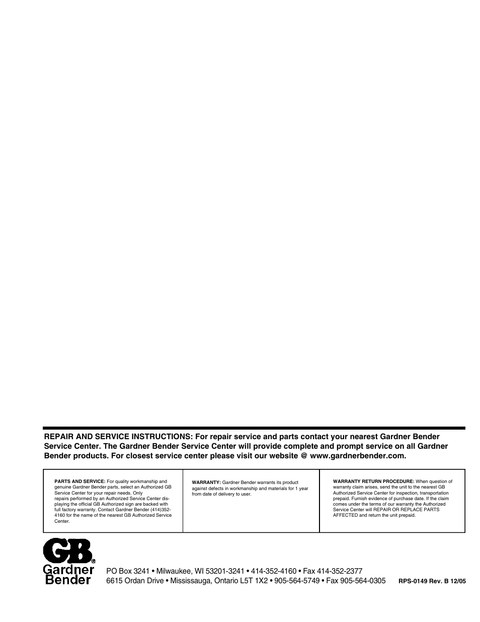 Gardner Bender CP2000 Mini Brutus User Manual | Page 4 / 4