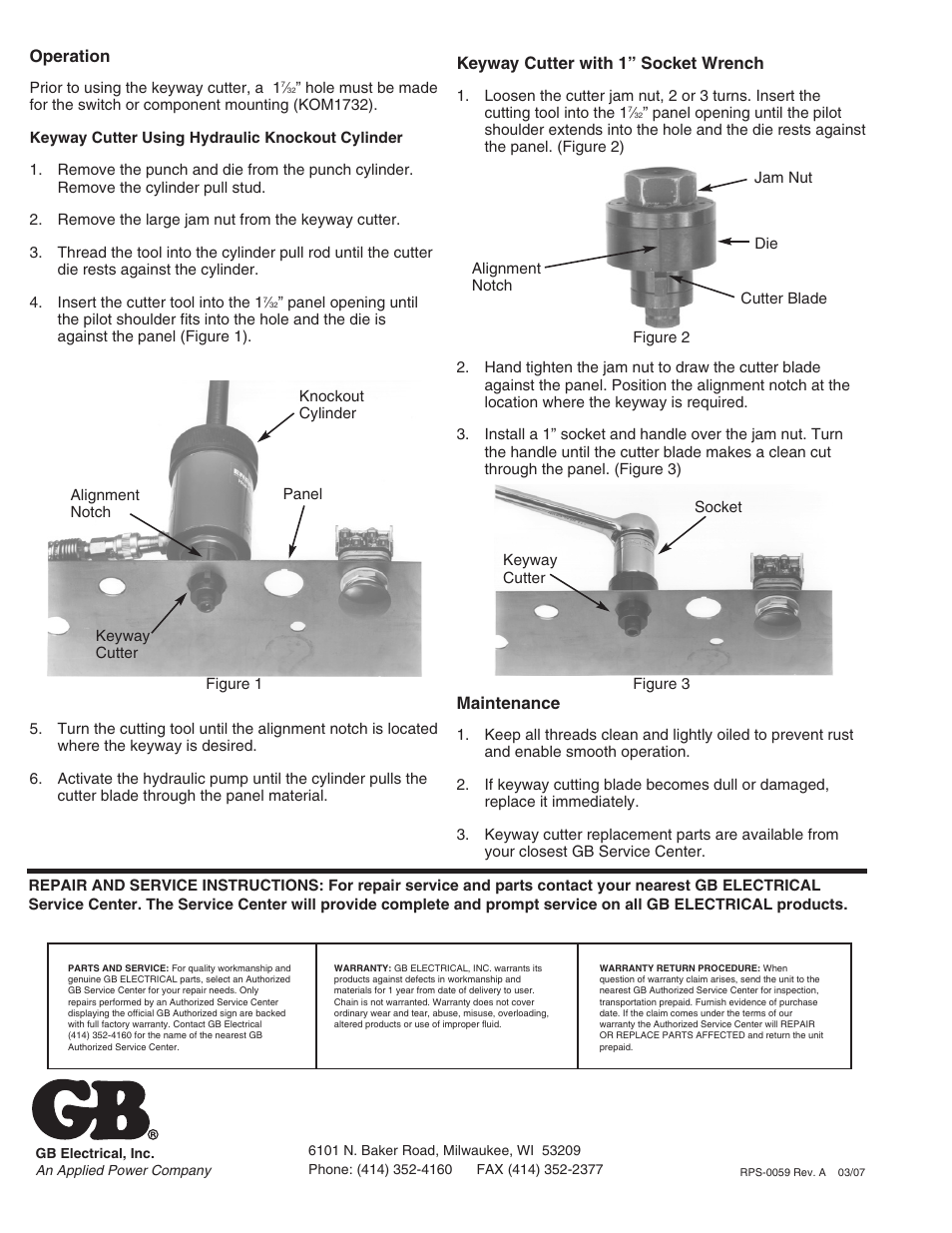 Gardner Bender KKT316 KEYWAY CUTTER User Manual | Page 2 / 2
