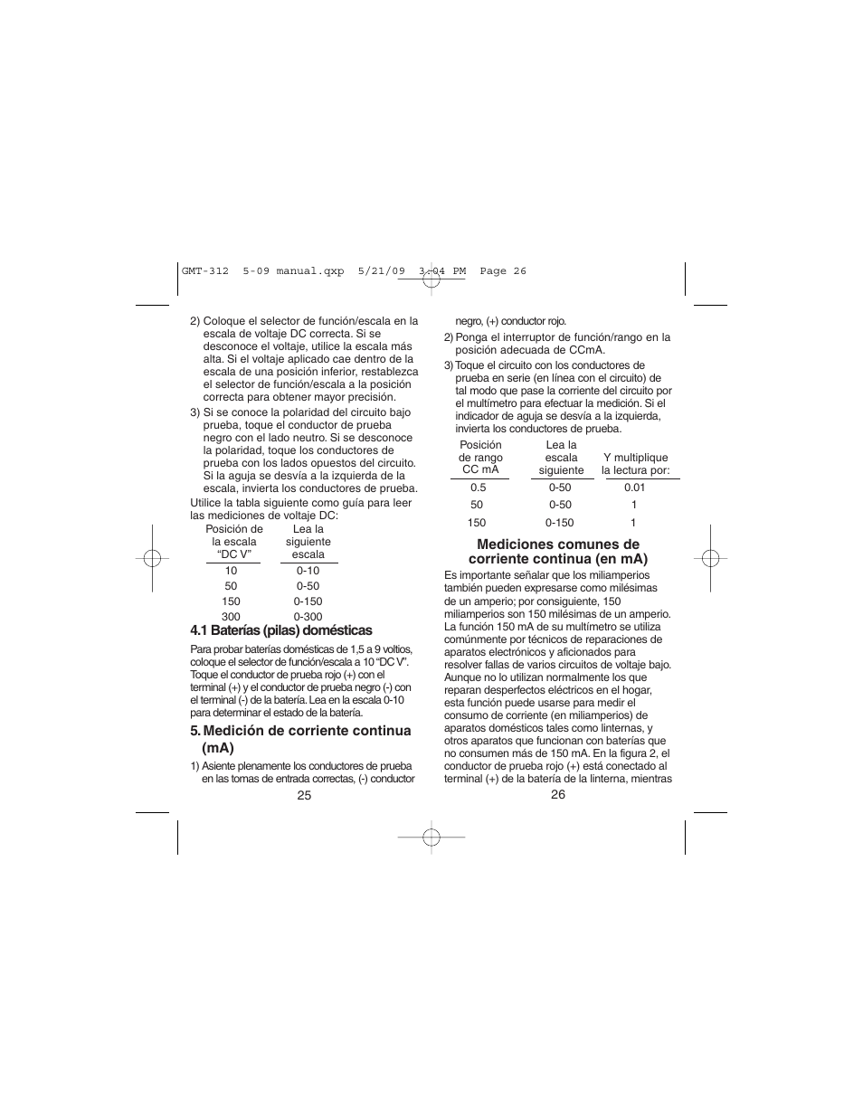 Gardner Bender GMT-312 5 Function Analog Multimeter User Manual | Page 14 / 26