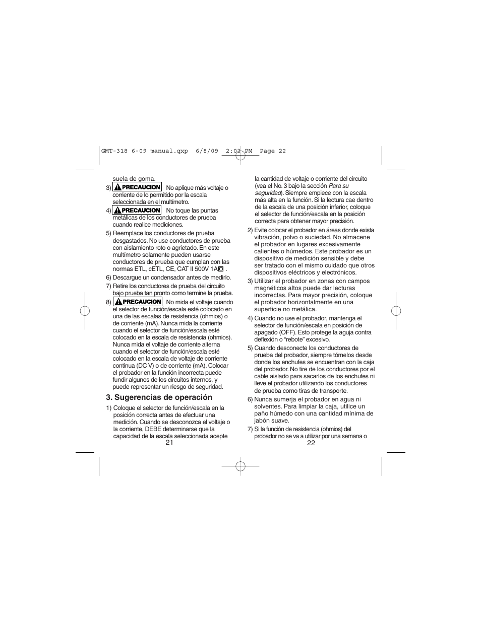 Gardner Bender GMT-318 6 Function Analog Multimeter User Manual | Page 12 / 26