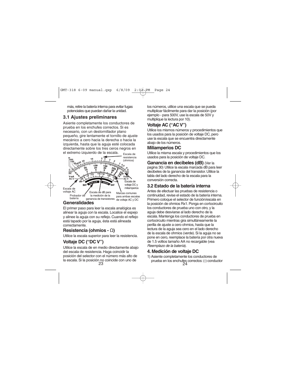 Gardner Bender GMT-318 6 Function Analog Multimeter User Manual | Page 13 / 26