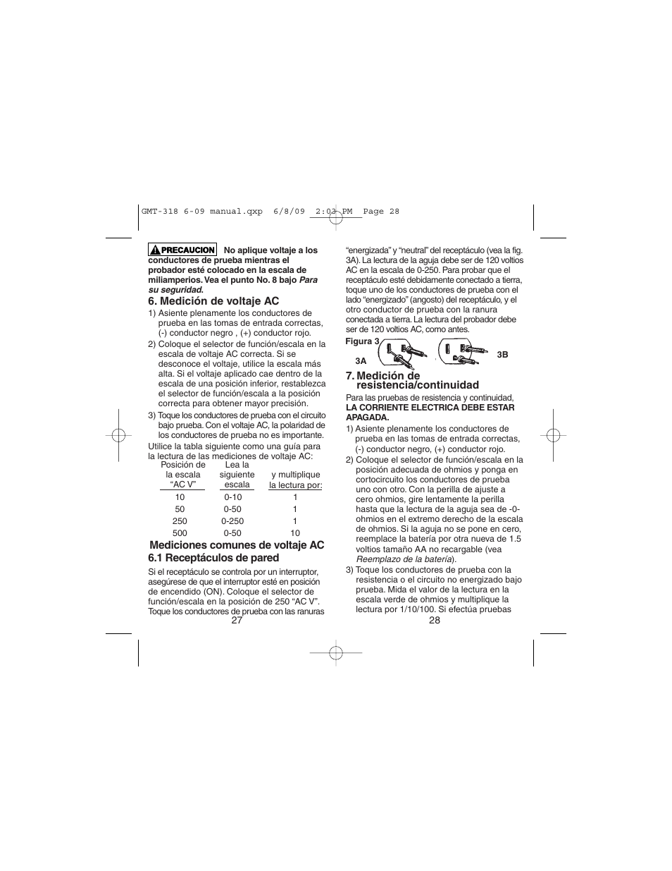 Gardner Bender GMT-318 6 Function Analog Multimeter User Manual | Page 15 / 26