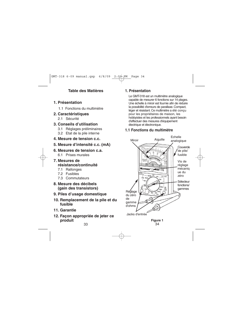 Gardner Bender GMT-318 6 Function Analog Multimeter User Manual | Page 18 / 26