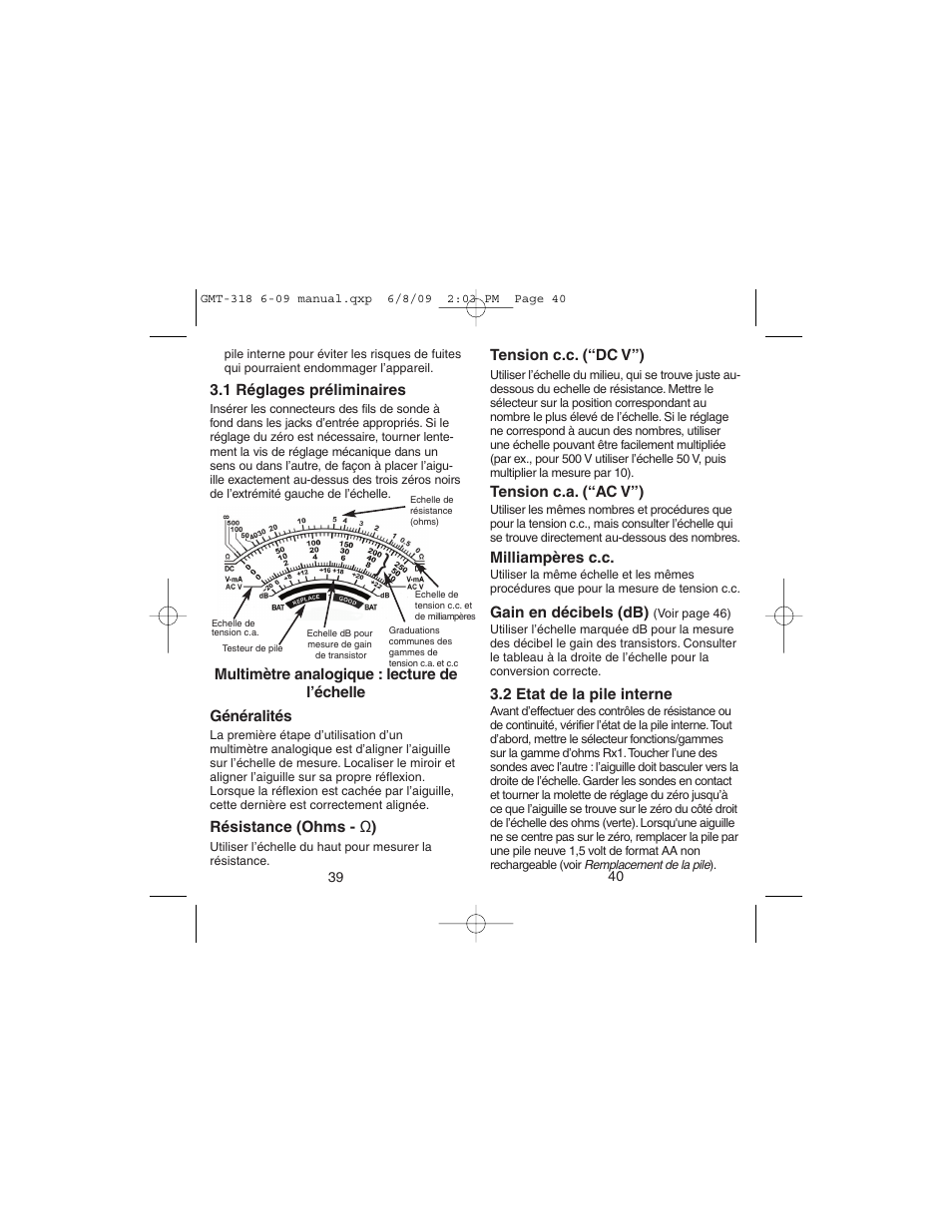 Gardner Bender GMT-318 6 Function Analog Multimeter User Manual | Page 21 / 26