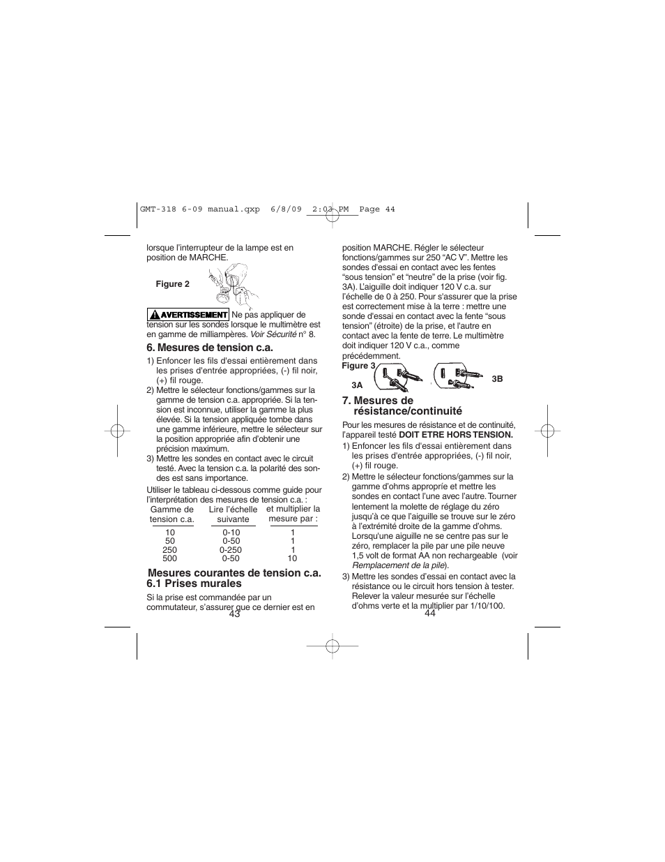 Gardner Bender GMT-318 6 Function Analog Multimeter User Manual | Page 23 / 26