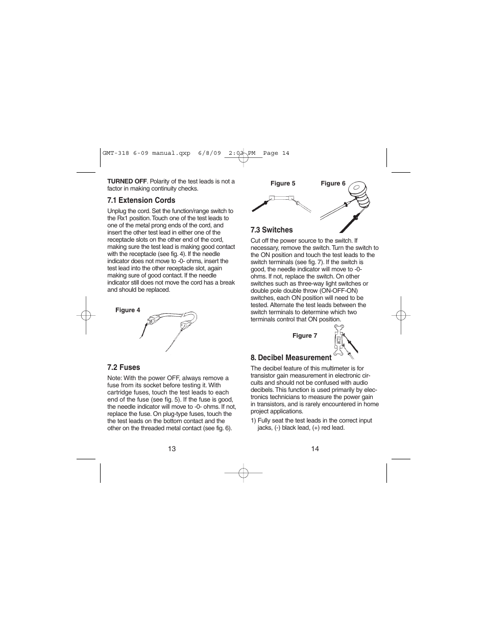 Gardner Bender GMT-318 6 Function Analog Multimeter User Manual | Page 8 / 26