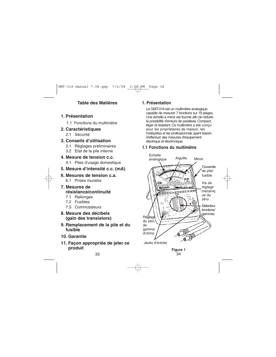 Gardner Bender GMT-319 7 Function Analog Multimeter User Manual | Page 18 / 26