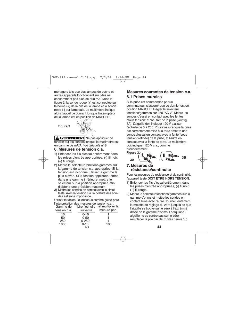 Gardner Bender GMT-319 7 Function Analog Multimeter User Manual | Page 23 / 26