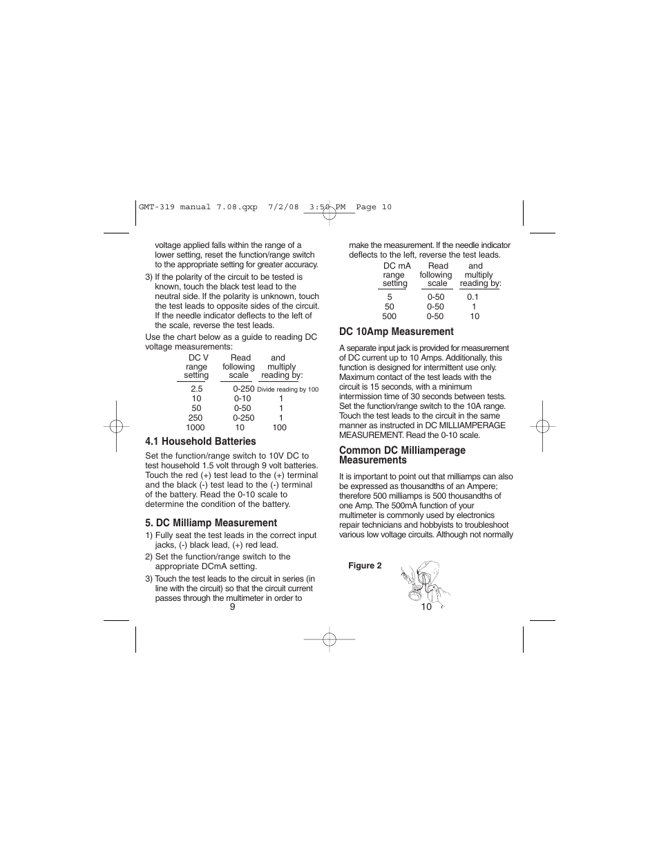 Gardner Bender GMT-319 7 Function Analog Multimeter User Manual | Page 6 / 26