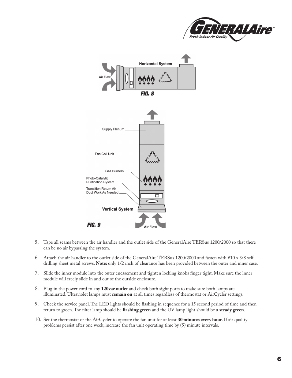 GeneralAire TERsus 2000 User Manual | Page 7 / 12