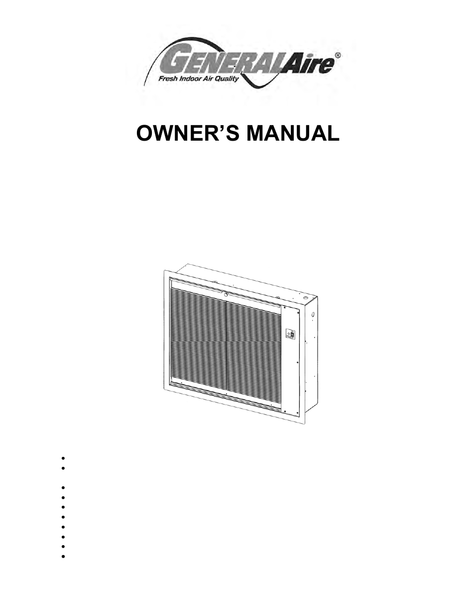 GeneralAire GA52F32 User Manual | 12 pages