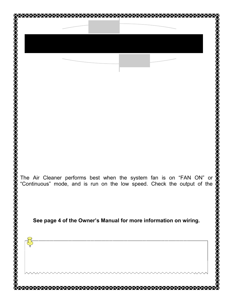 Attention installer | GeneralAire GA52F32 User Manual | Page 12 / 12