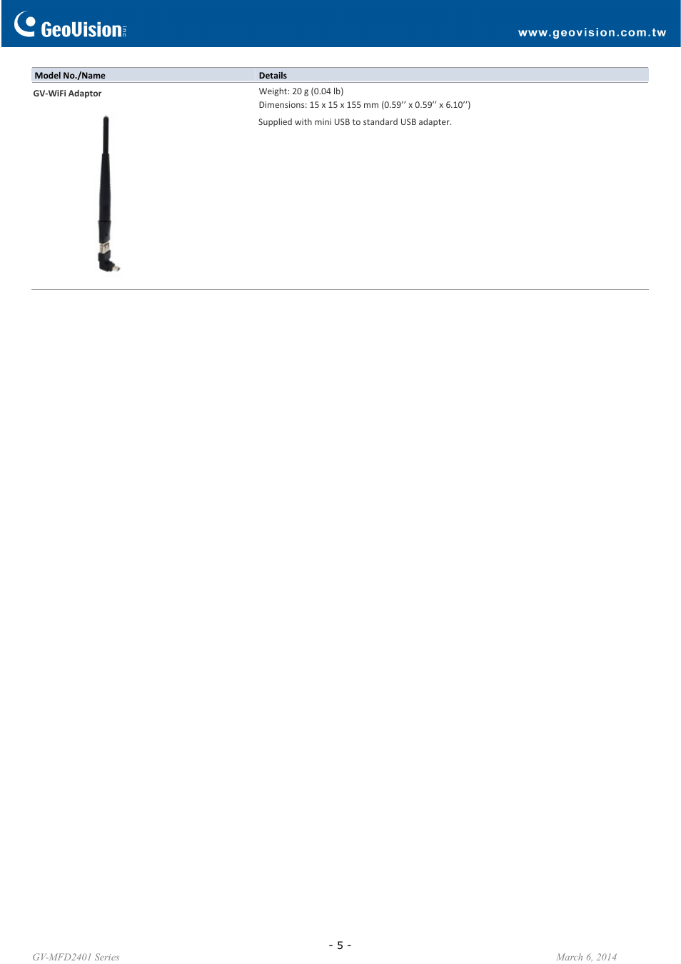 GeoVision MFD2401 User Manual | Page 5 / 5