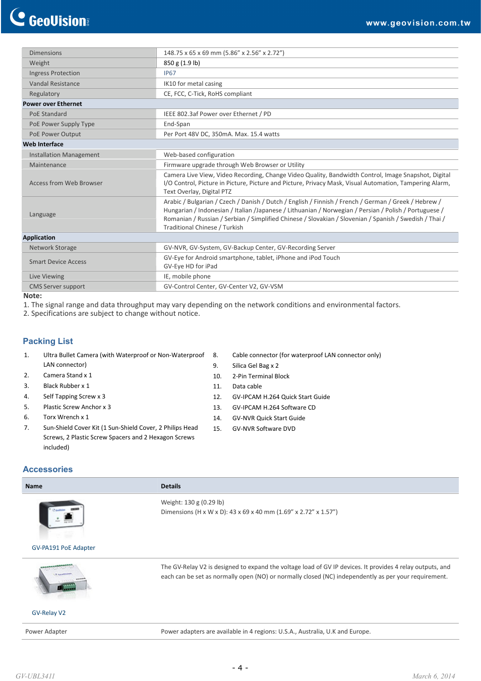 GeoVision UBL3411 User Manual | Page 4 / 5