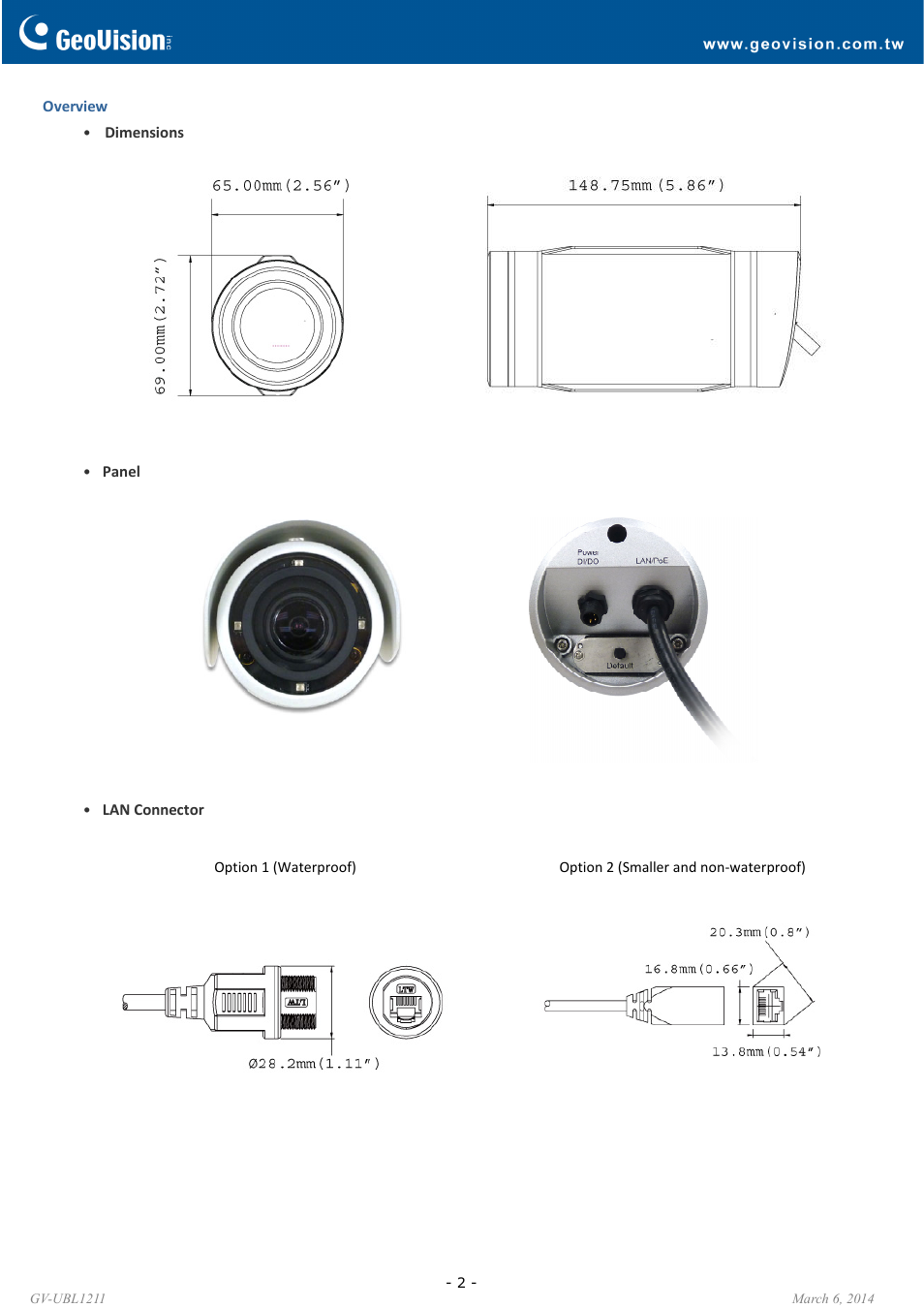 GeoVision UBL1211 User Manual | Page 2 / 5