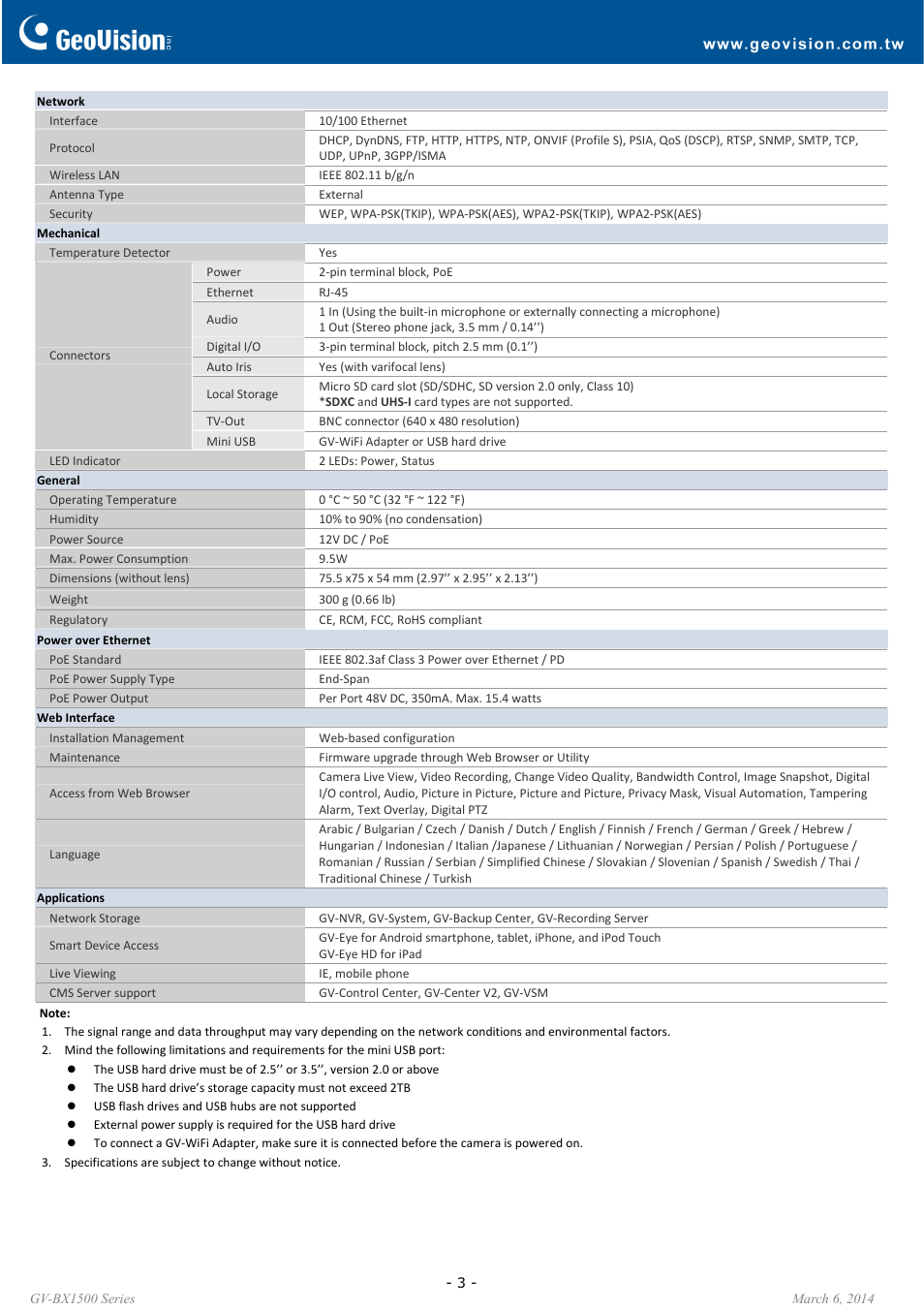 GeoVision BX1500 Series User Manual | Page 3 / 4