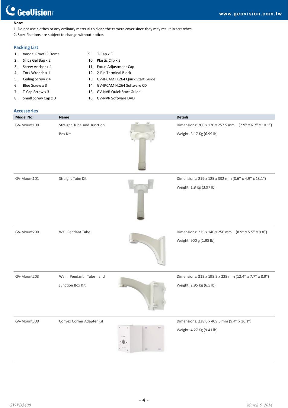 GeoVision VD3400 User Manual | Page 4 / 6