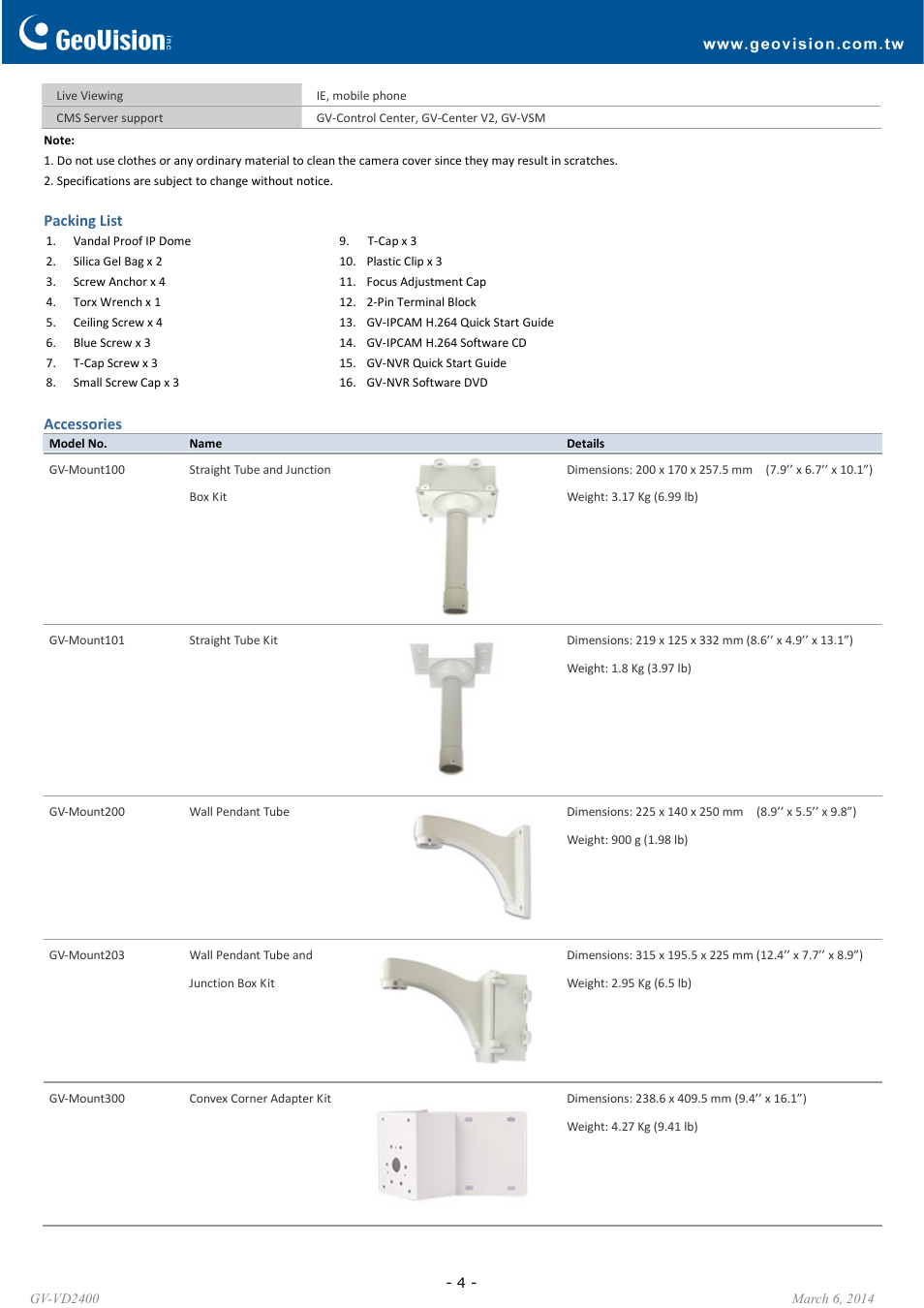 GeoVision VD2400 User Manual | Page 4 / 6