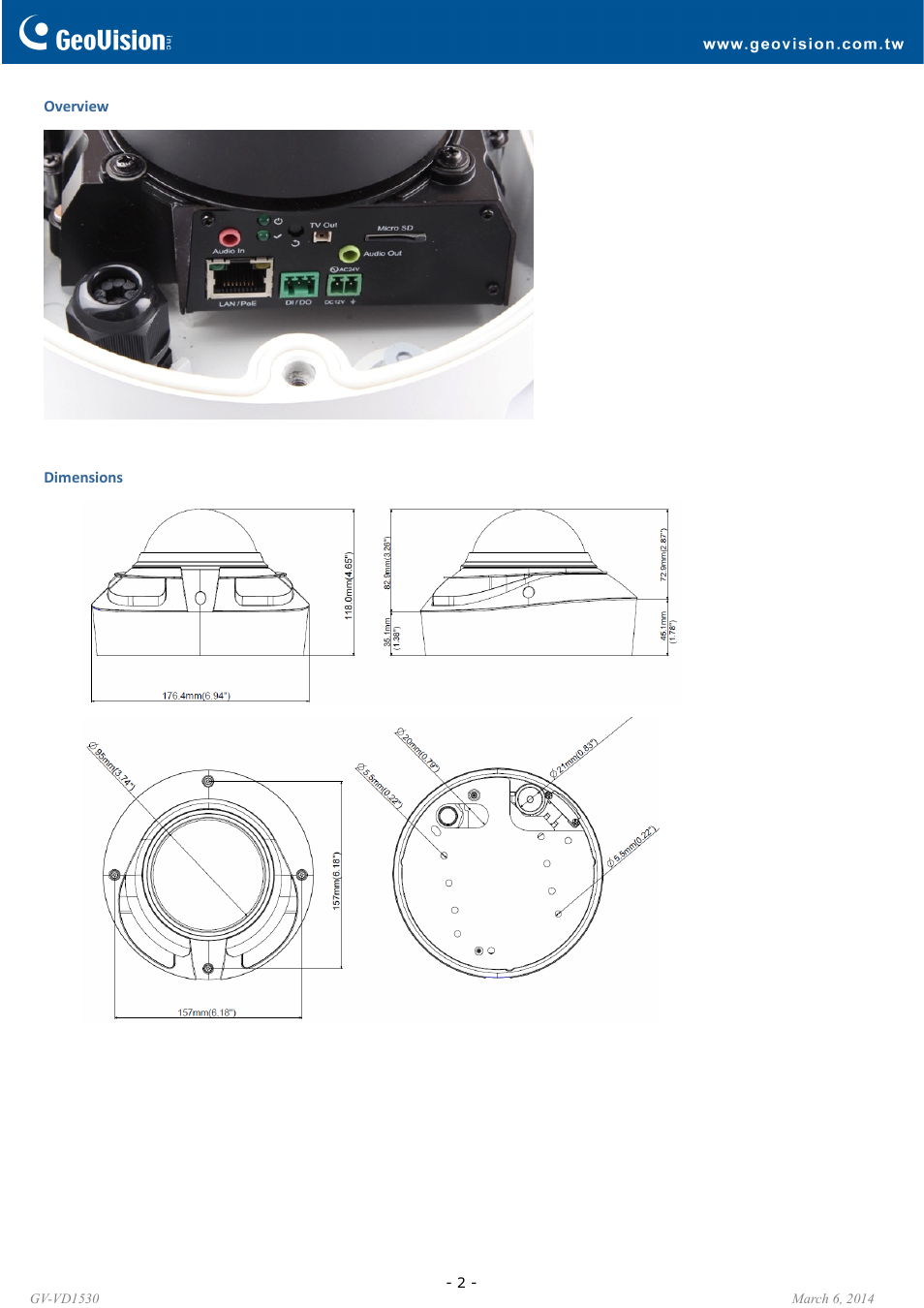 GeoVision VD1530 User Manual | Page 2 / 6