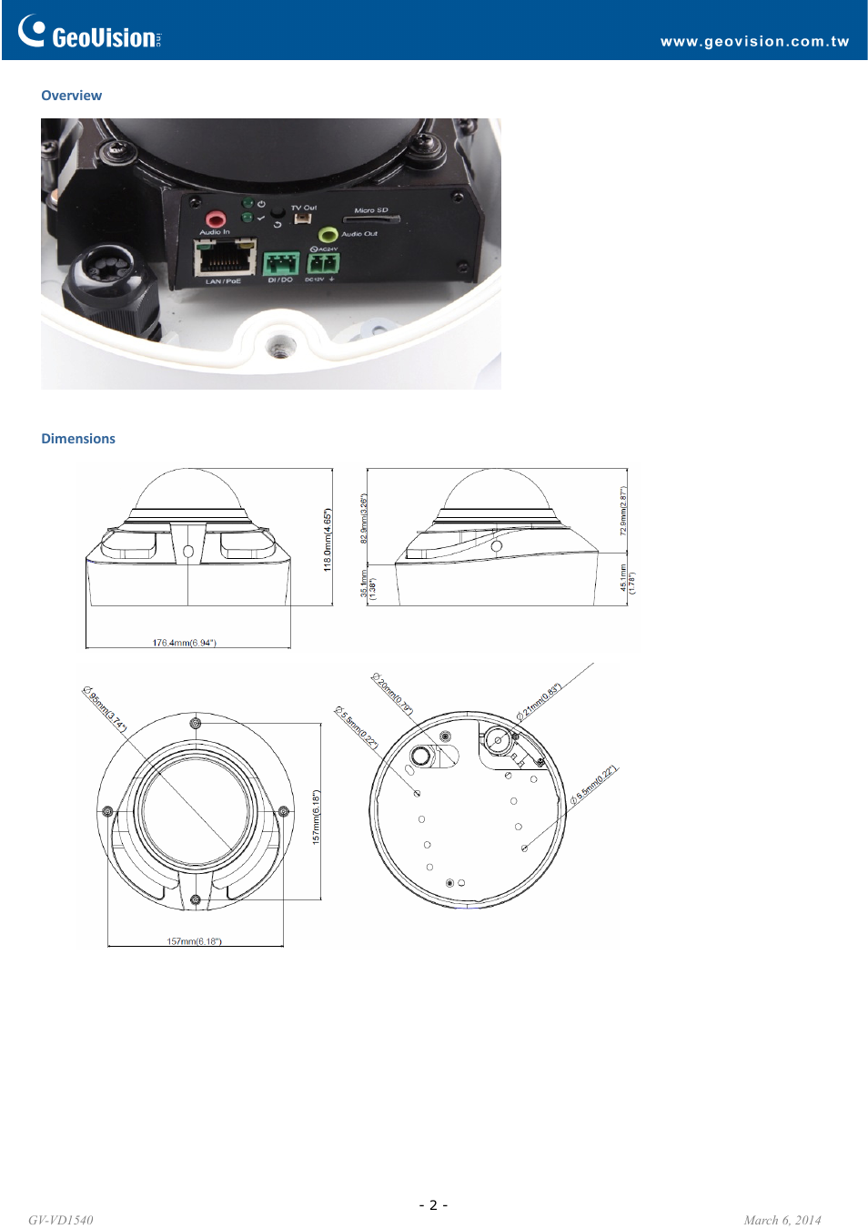 GeoVision VD1540 User Manual | Page 2 / 6