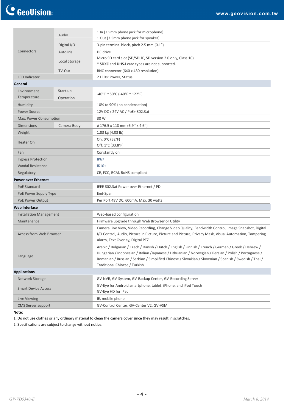 GeoVision VD5340-E User Manual | Page 4 / 7