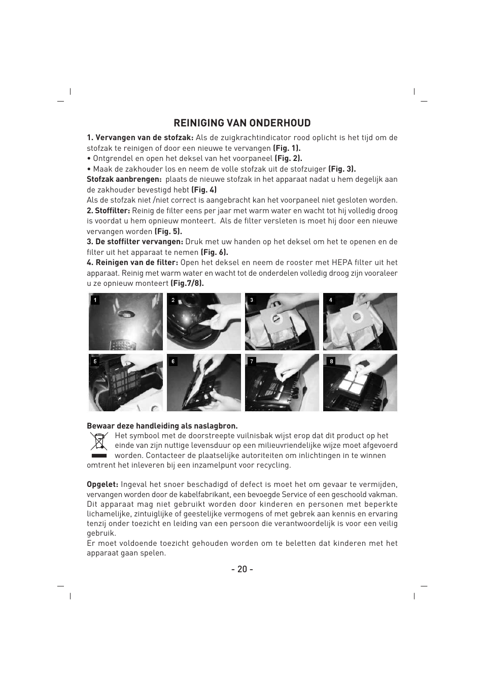 Reiniging van onderhoud | SINBO SVC 3457 User Manual | Page 21 / 45