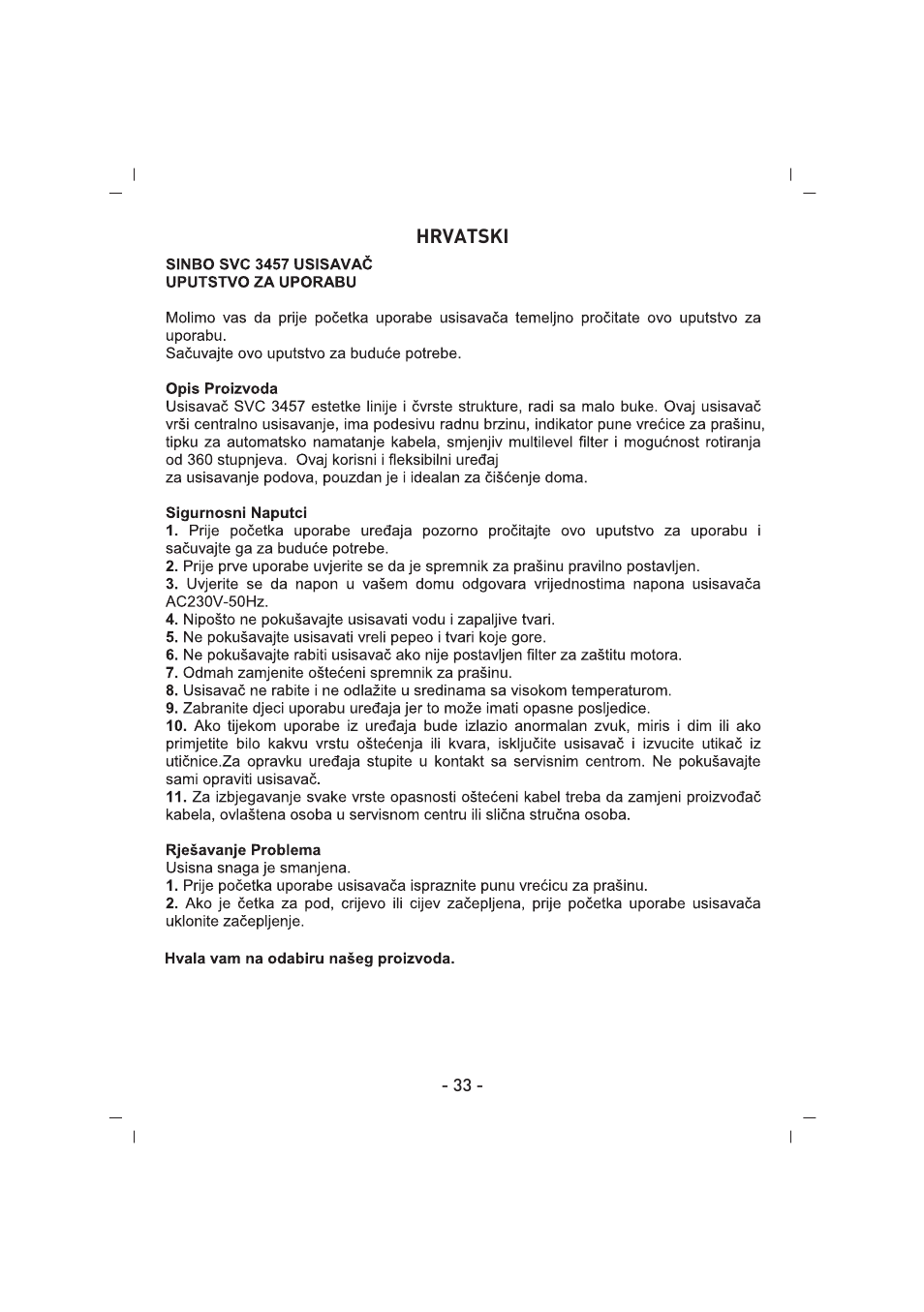 SINBO SVC 3457 User Manual | Page 34 / 45