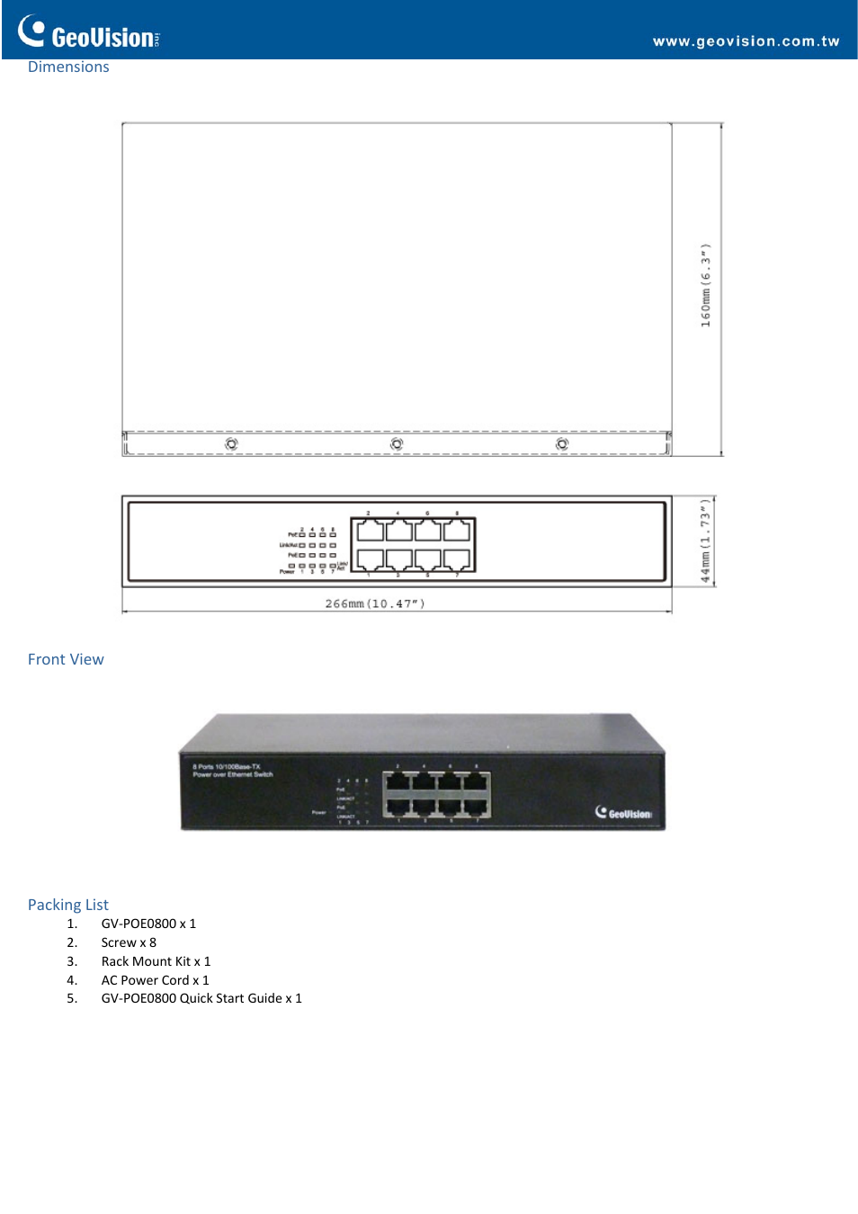 GeoVision POE0800 User Manual | Page 2 / 2