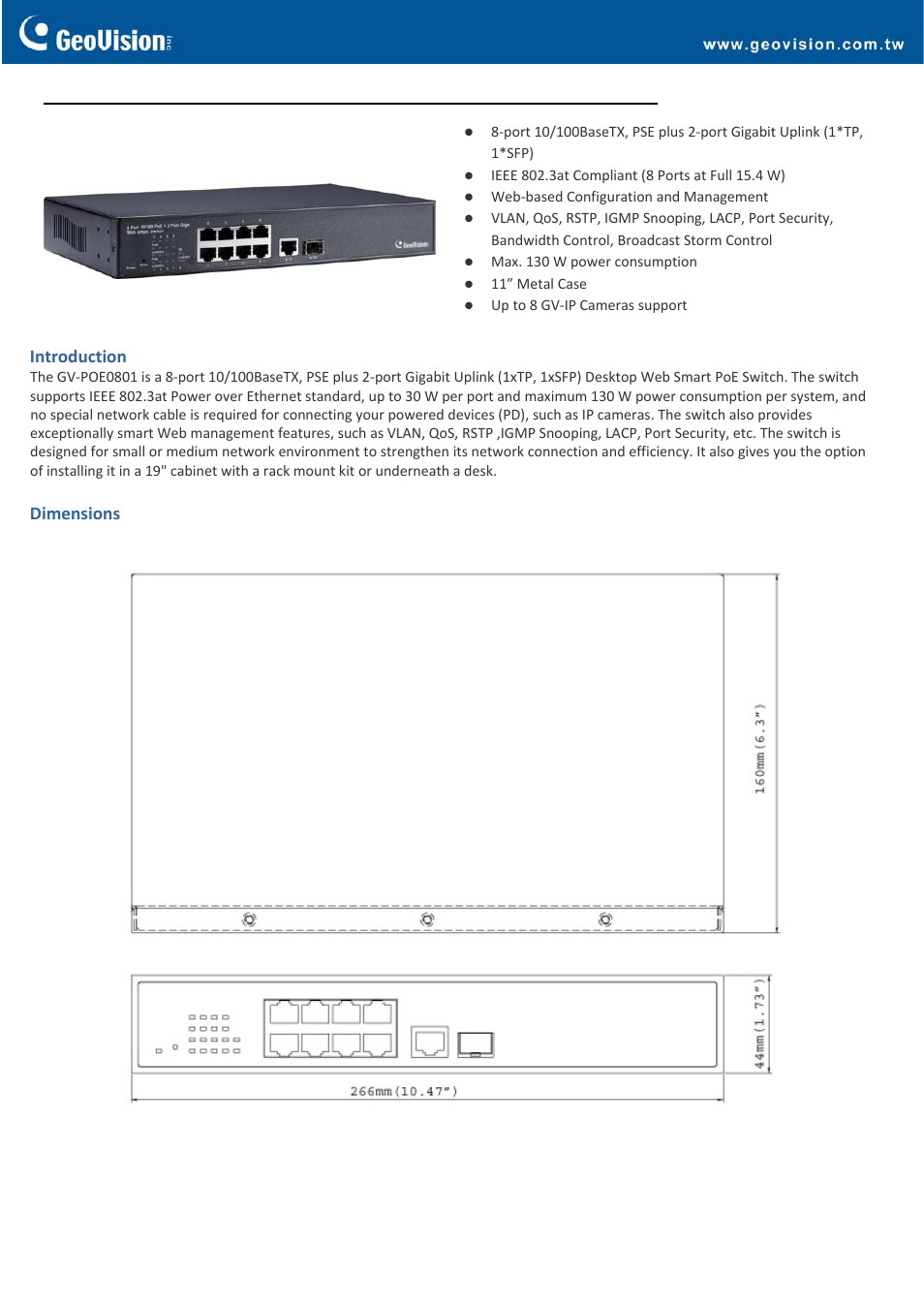 GeoVision POE0801 User Manual | 3 pages