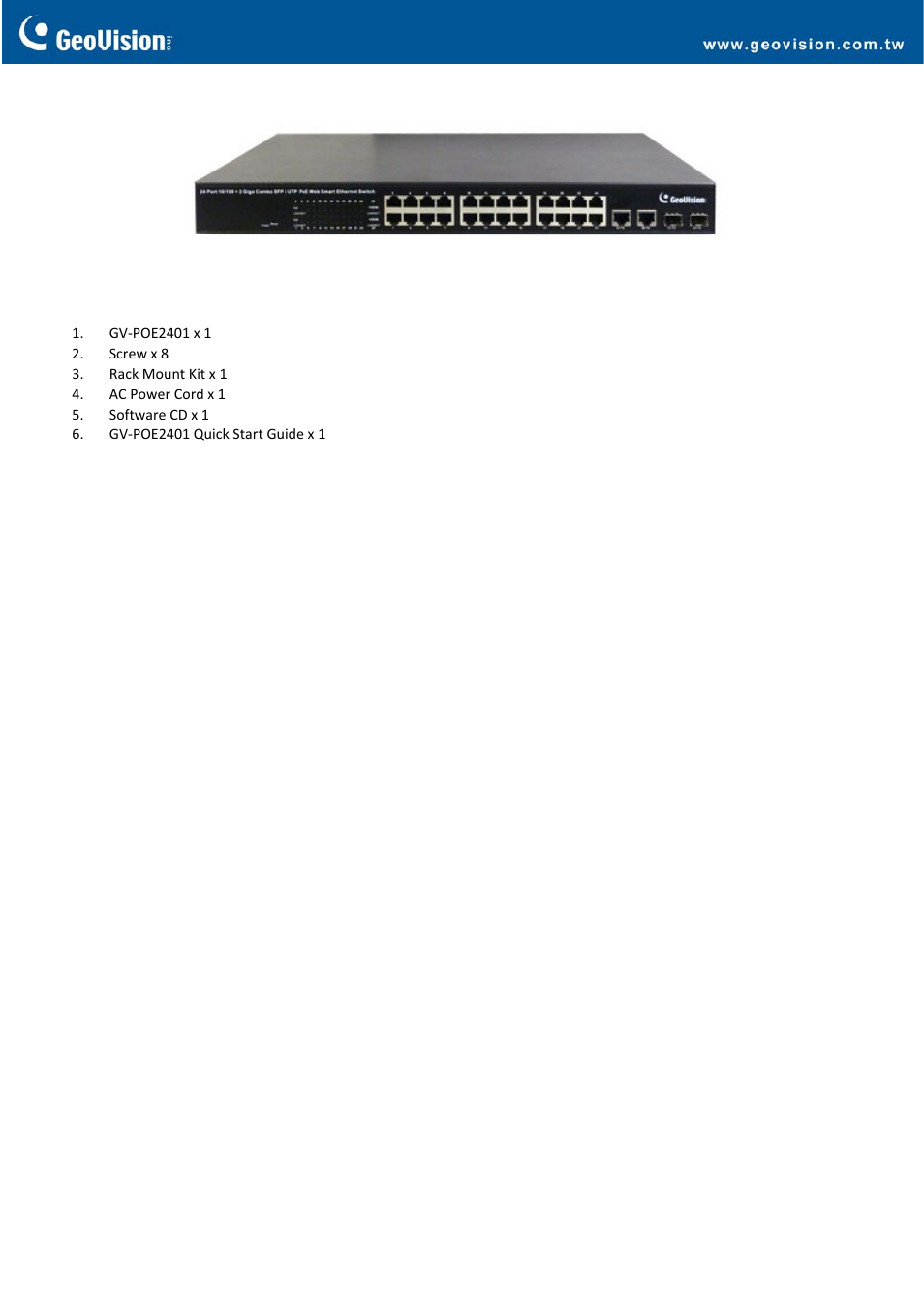 GeoVision POE2401 User Manual | Page 3 / 3
