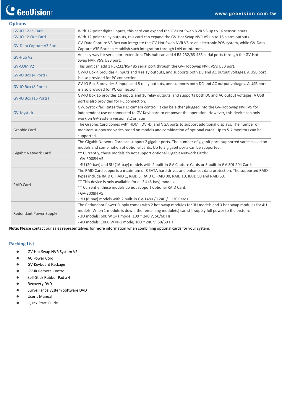 GeoVision Hot Swap NVR System V5 (Rev. B) – 3U, 16_8-Bay User Manual | Page 5 / 5