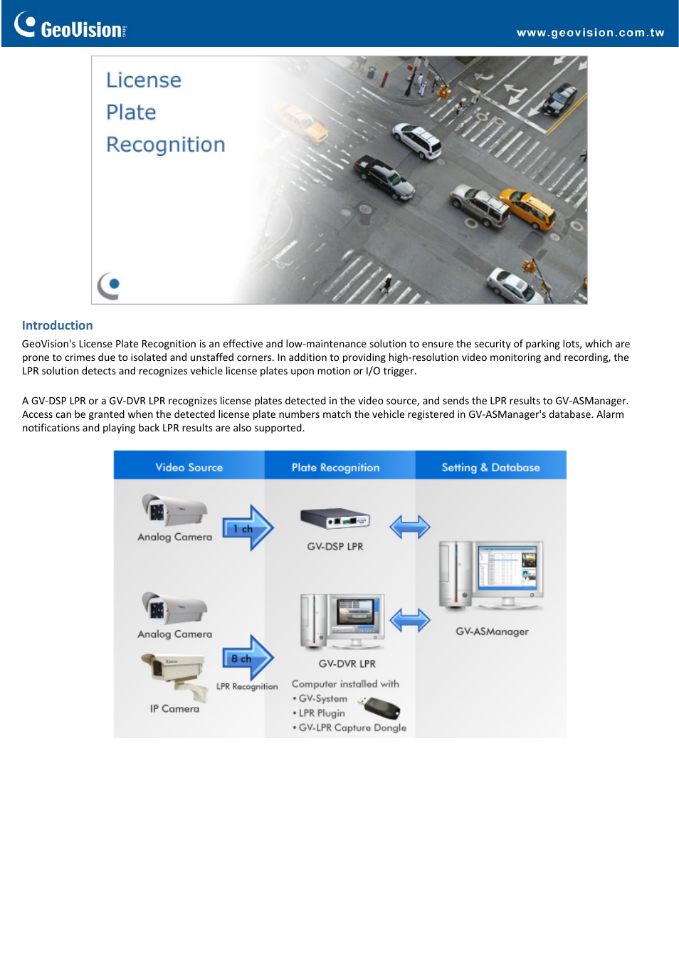 GeoVision License Plate Recognition User Manual | 3 pages