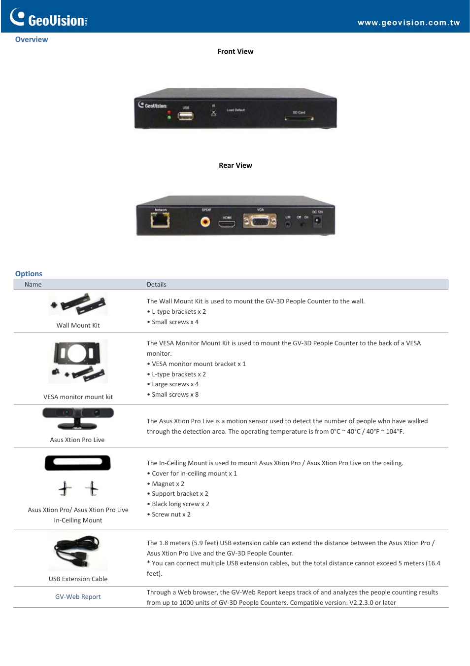 GeoVision 3D People Counter User Manual | Page 3 / 4