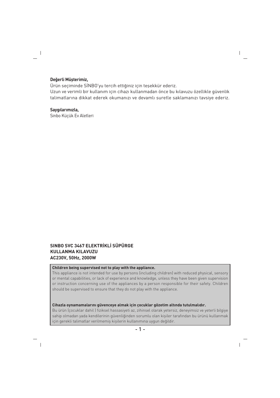 SINBO SVC 3467 User Manual | Page 2 / 64