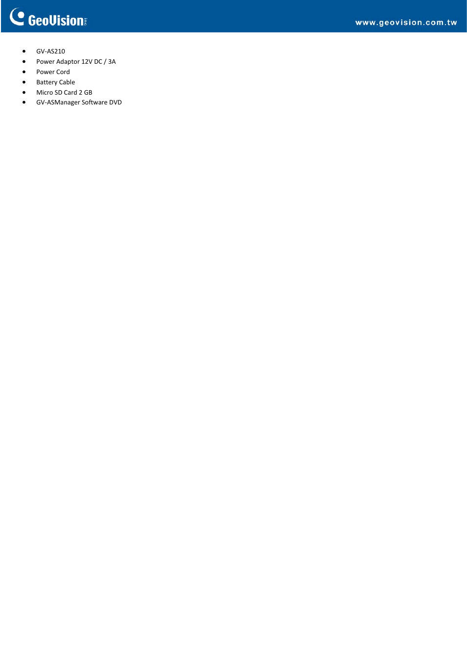 GeoVision AS210 Controller User Manual | Page 3 / 3