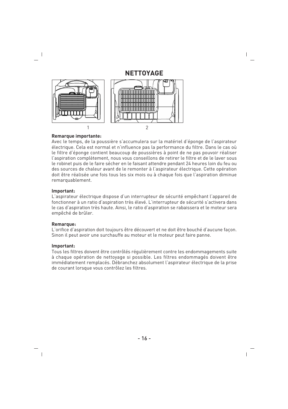 Nettoyage | SINBO SVC 3446 User Manual | Page 17 / 50