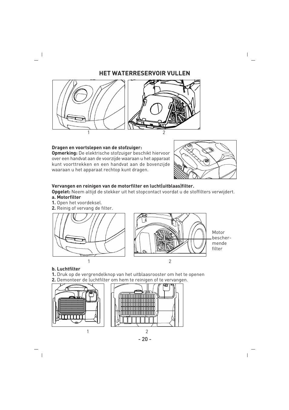 Het waterreservoir vullen | SINBO SVC 3446 User Manual | Page 21 / 50