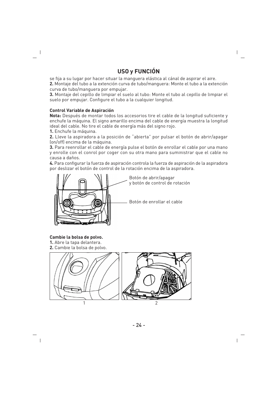Uso y función | SINBO SVC 3446 User Manual | Page 25 / 50