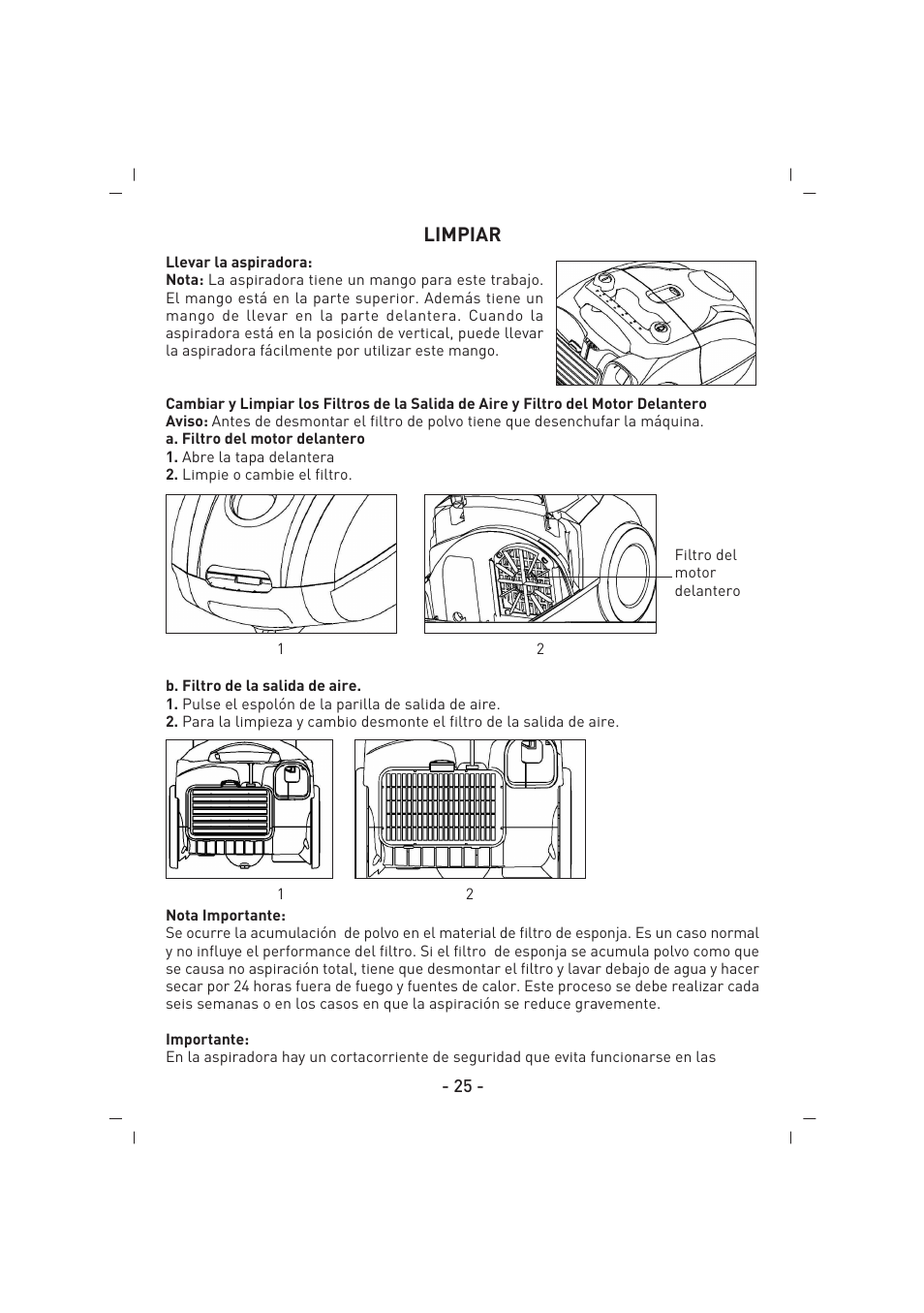 Limpiar | SINBO SVC 3446 User Manual | Page 26 / 50