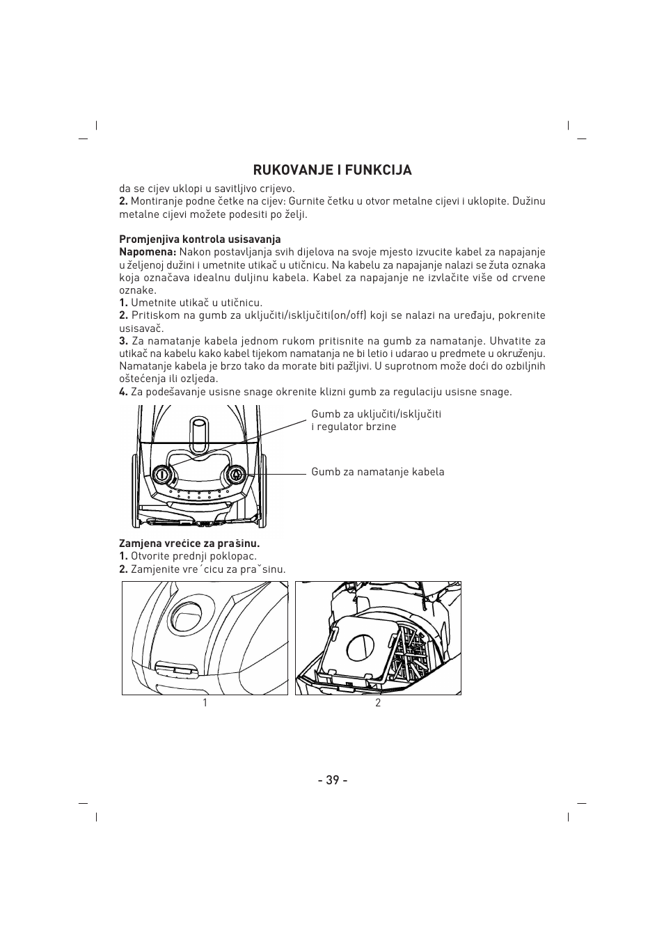 Rukovanje i funkcija | SINBO SVC 3446 User Manual | Page 40 / 50