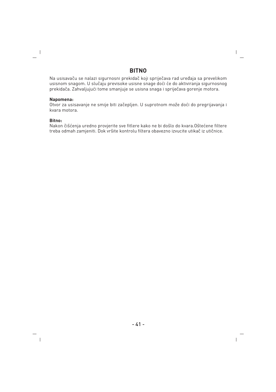 Bitno | SINBO SVC 3446 User Manual | Page 42 / 50