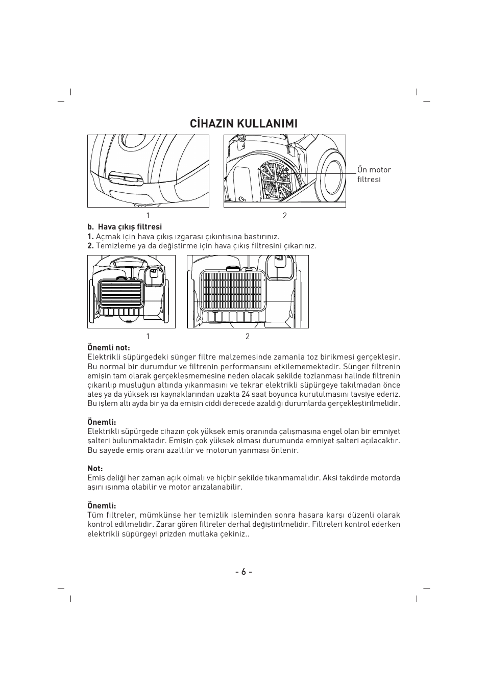 C‹hazin kullanimi | SINBO SVC 3446 User Manual | Page 7 / 50