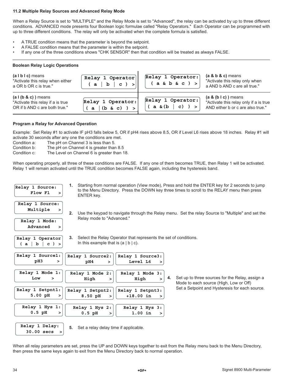 GF Signet 8900 Multi-Parameter Controller User Manual | Page 34 / 52