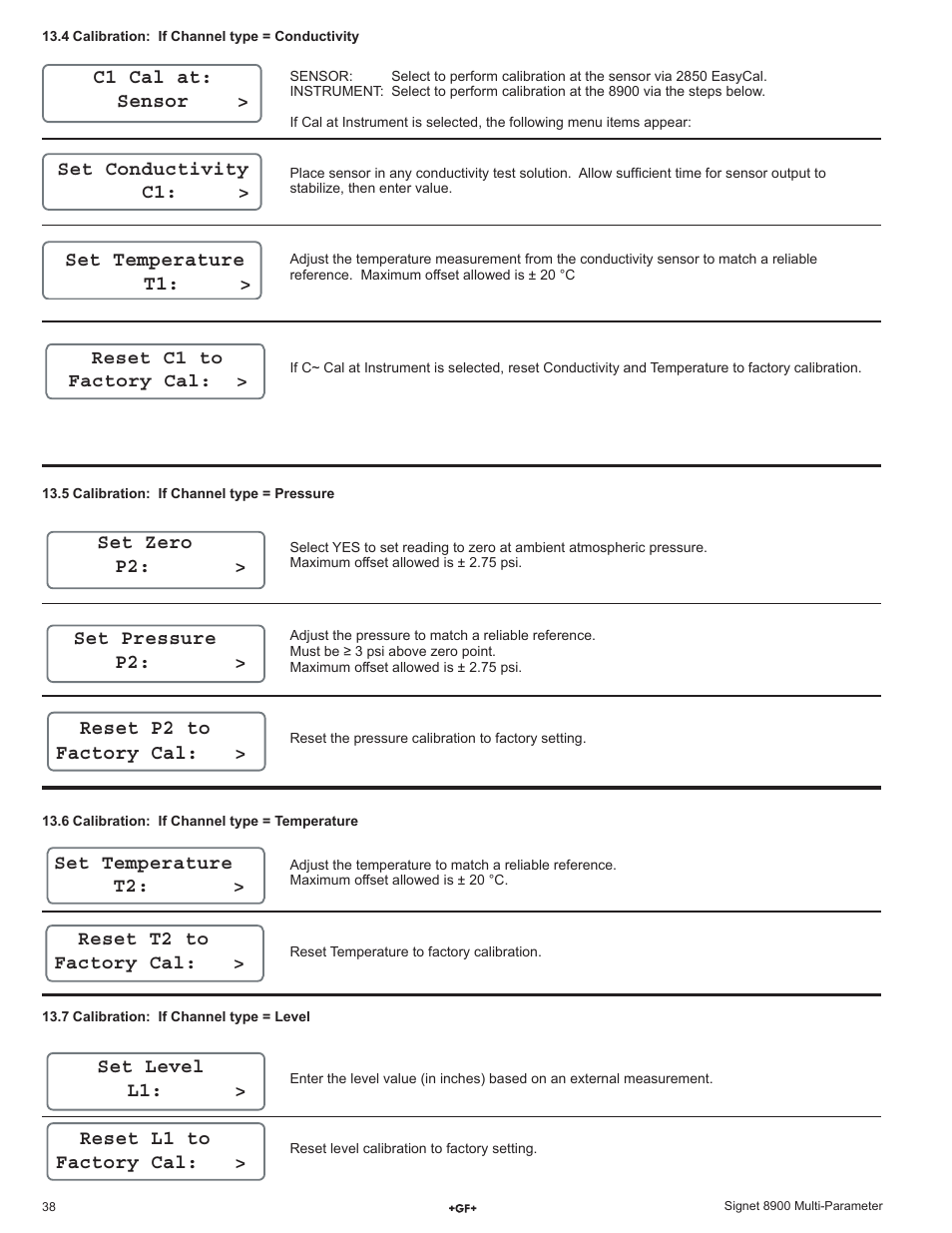 GF Signet 8900 Multi-Parameter Controller User Manual | Page 38 / 52